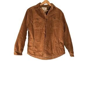 Mutual Weave Corduroy Sherpa Lined Men’s Trucker Jacket Size Medium Light Brown